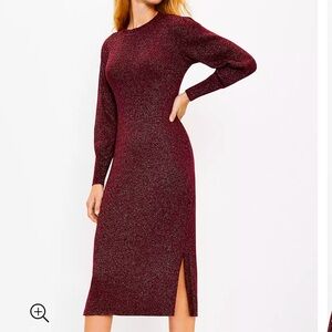 Loft glittery midi dress